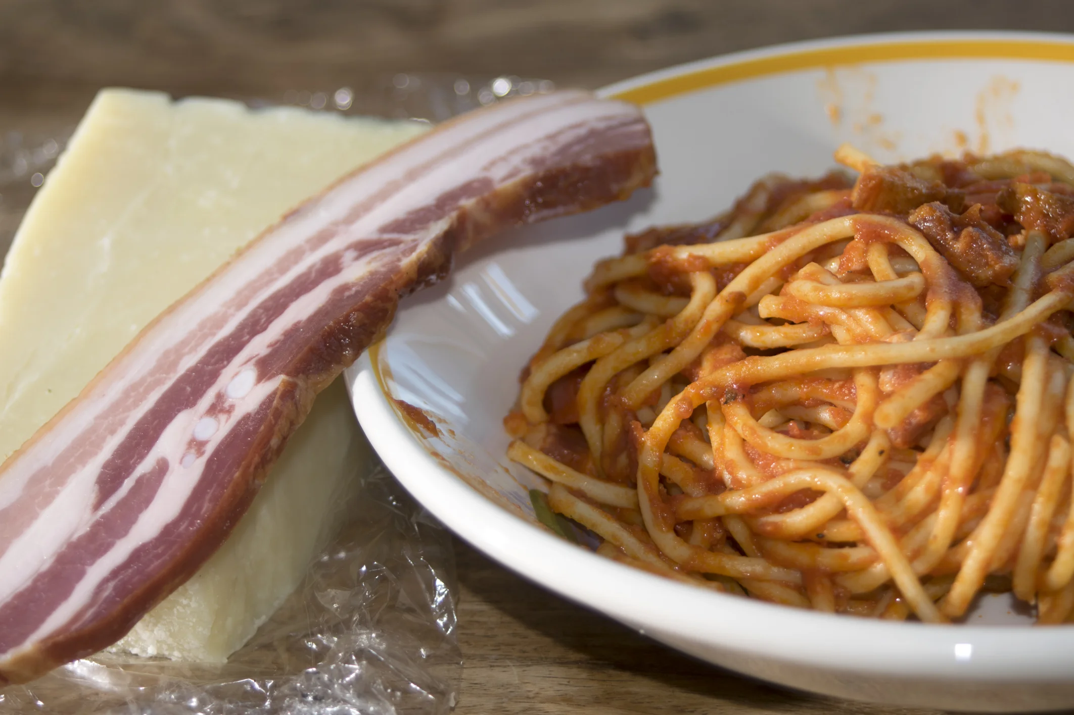 Spaghetti Amatriciana With Genuine Fulvi® Pecorino Romano Cheese - An Original Graziani Family Recipe!