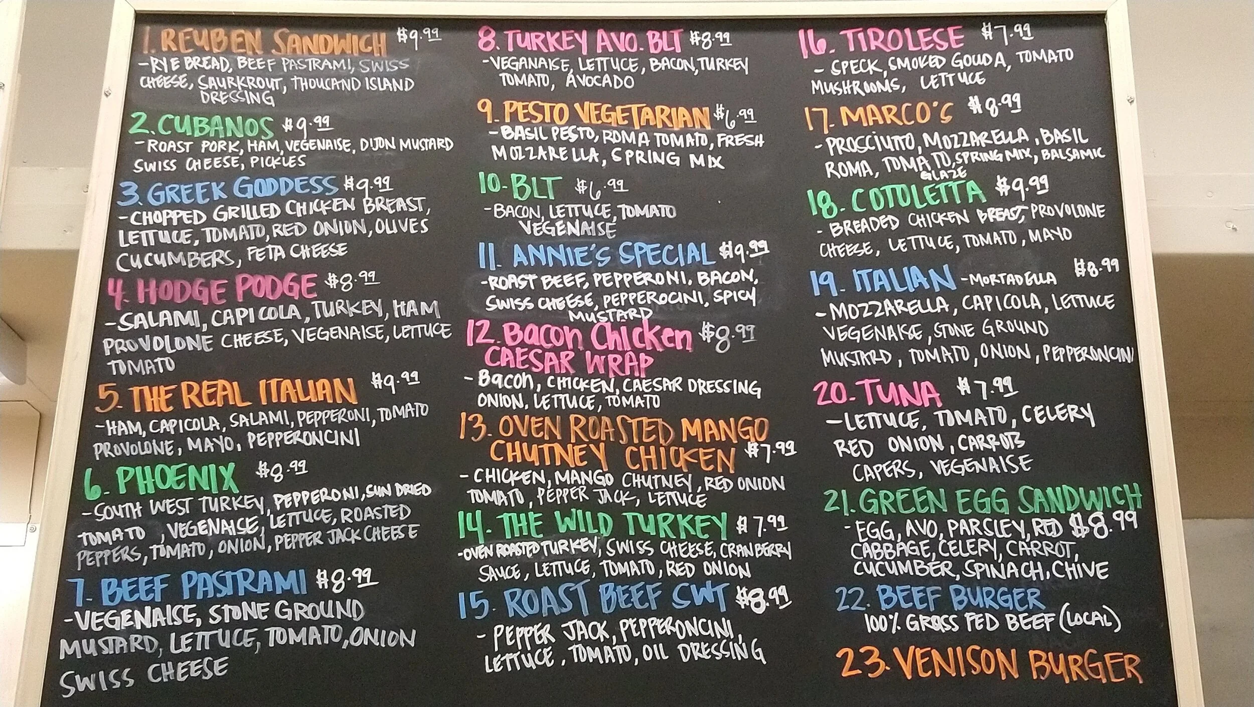 Mana is now offering fresh sandwiches for order... here's the menu!