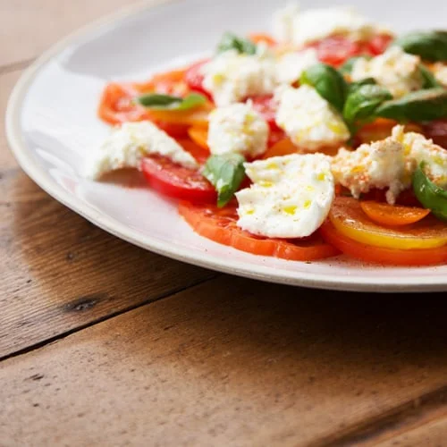 Tomato Carpaccio With Torn Mozzarella