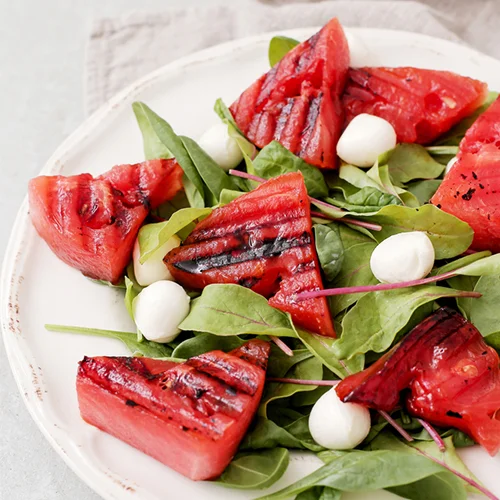 Grilled Sugar Baby Watermelon Salad