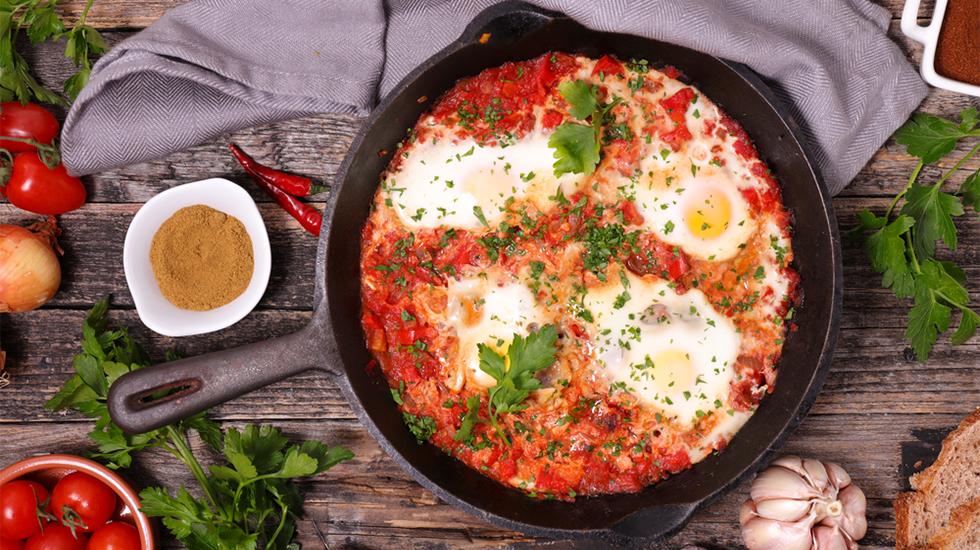 Iron Skillet Shakshuka Pizza