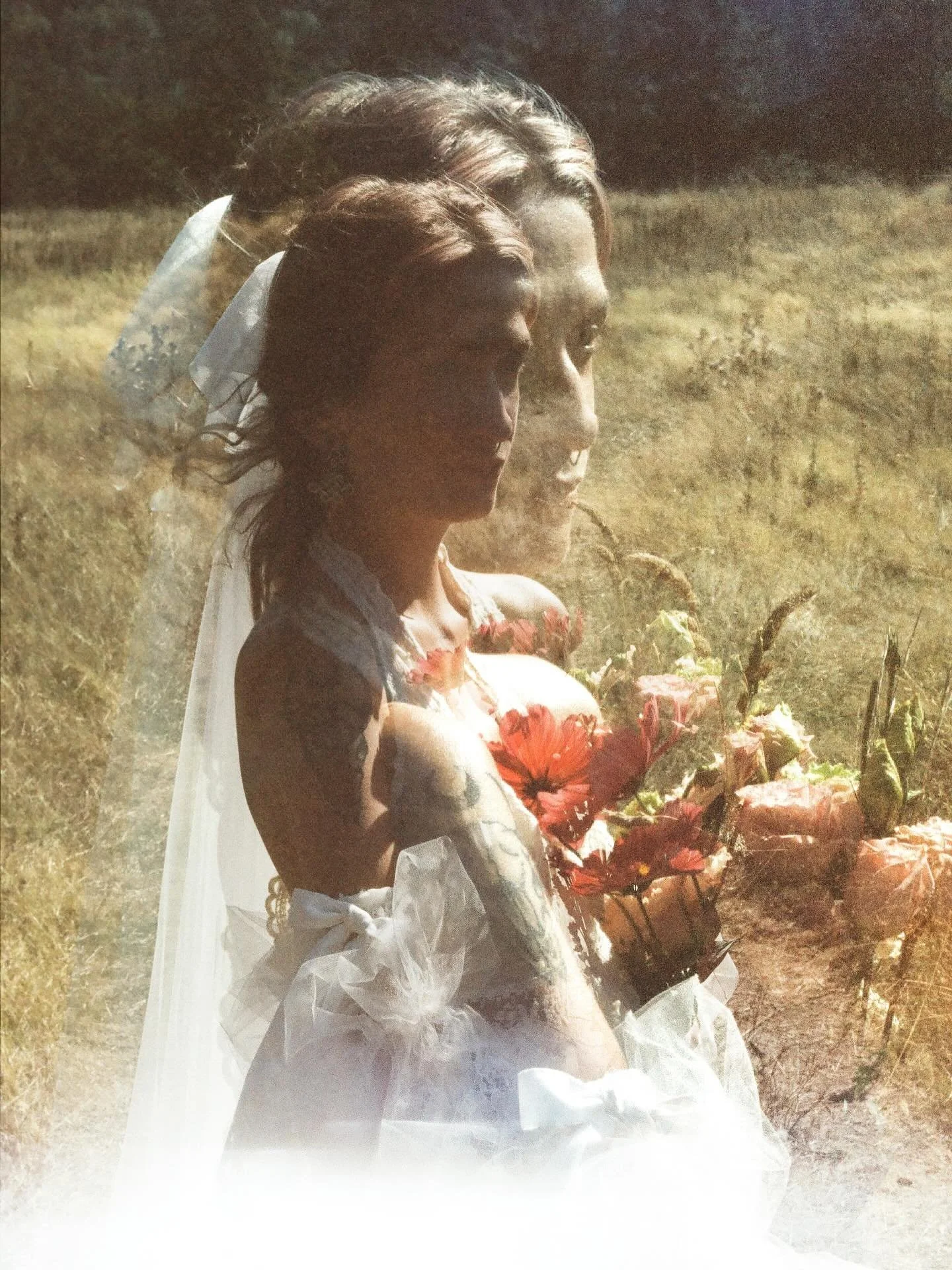 we picked out our flowers at a farm stand the day before. You and your parents got to the field first, setting up where we would have our ceremony. My parents and I created the bouquets while walking through the field towards where I knew you were wa