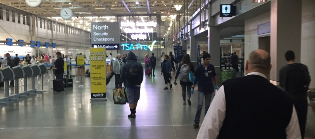 This is about 4:30 am on a Minneapolis weekday in Spring 2016. By 5:15 AM the line from the North Checkpoint would be 45-60 minutes long, and that's *after* extra staffing, sniffer dogs, and airline personnel were added in late Spring 2016. By early Summer, wait times had gotten down to 25-30 minutes.