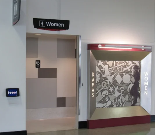D-gate restroom entrance