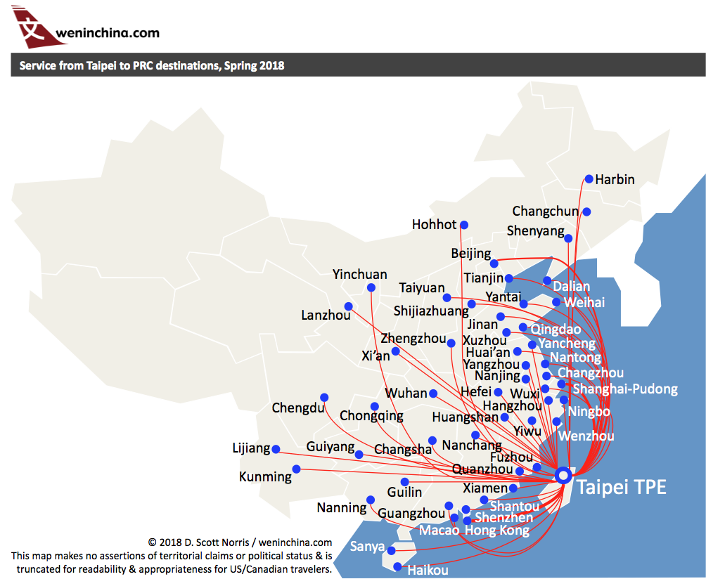 Click to expand view. Far too many airlines plying these routes to even try to put a legend on this map...