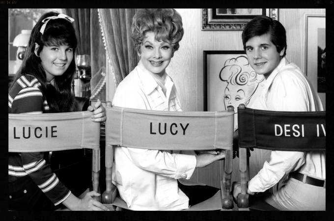 Lucie and her co-stars in "Here's Lucy."