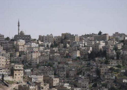   View of Abu Darweesh Mosque and its surroundings taken from the Amman Citadel.   لقطة لمسجد أبو درويش والمنطقة المحيطة به مأخوذة من جبل القلعة  