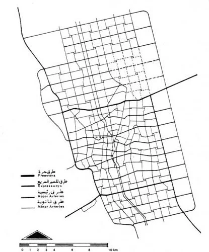 Figure 15: The 1972 master plan for Riyadh, designed by Doxiadis Associates.