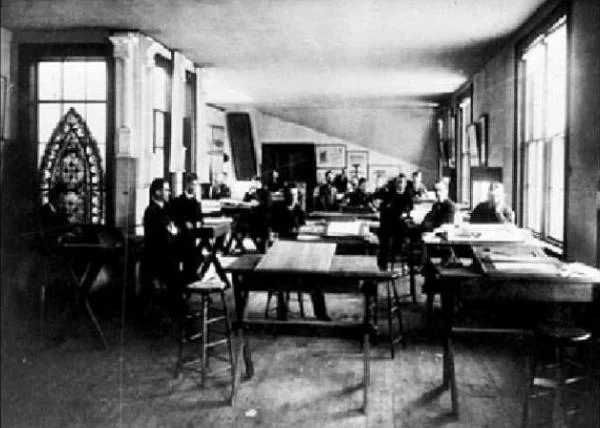 Figure 1: An MIT architectural design studio from the late nineteenth century.