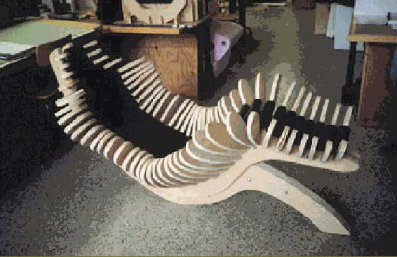 Figure 11: Full-scale model of chair designed and fabricated through the aid of CAD / CAM systems for the chair design studio project at MIT.