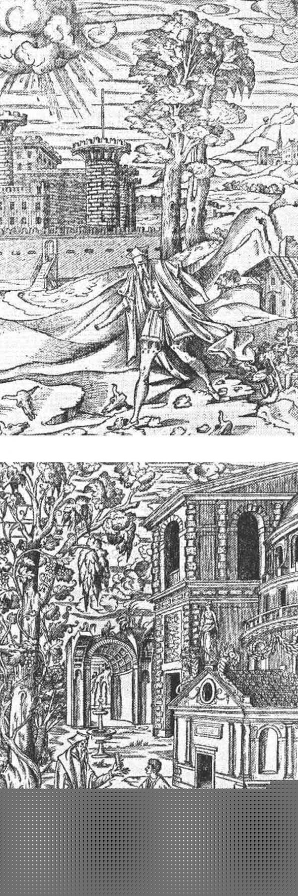 Figure 1: De l'Orme's engravings of the "bad" and the "good" architect, from his Le Premier Tome de l'Architecture , 1567.