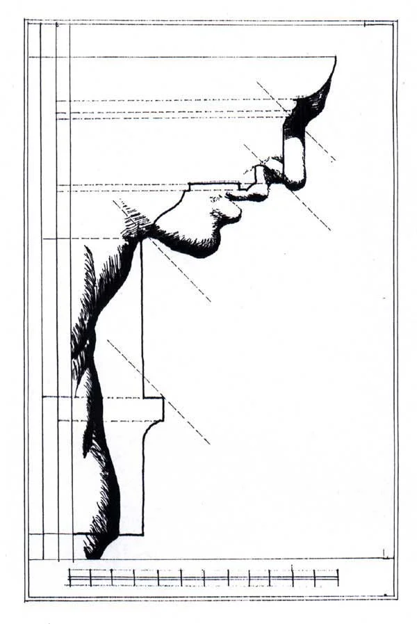 Figure 6: Perrault's association of entablatures with a human profile.