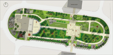 Site plan showing initial design of park.