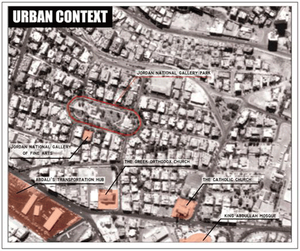 Figure 17: Aerial photograph showing the National Gallery Park within its urban context.