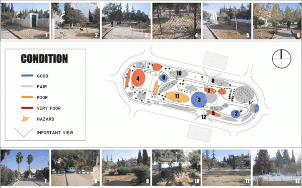 Figure 23: Site plan showing an evaluation of existing physical conditions.