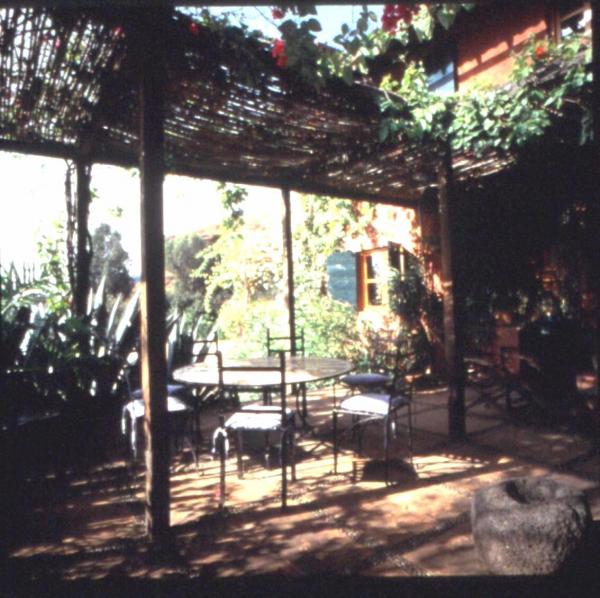 Fig. 9: A landscape design featuring an oasis-like shaded area with a patio.