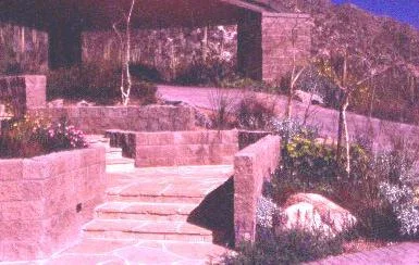 Fig. 11: The use of a combination of flagstone and concrete surfaces in a landscape design