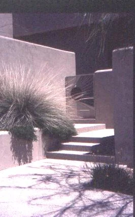 Fig. 12: The use of smooth-finished stucco in a landscape design.
