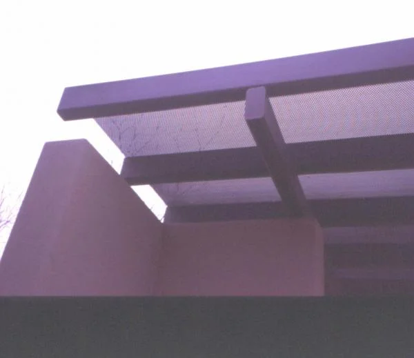 Fig. 16: The use of a steel ramada as a shade-providing element in a landscape design.