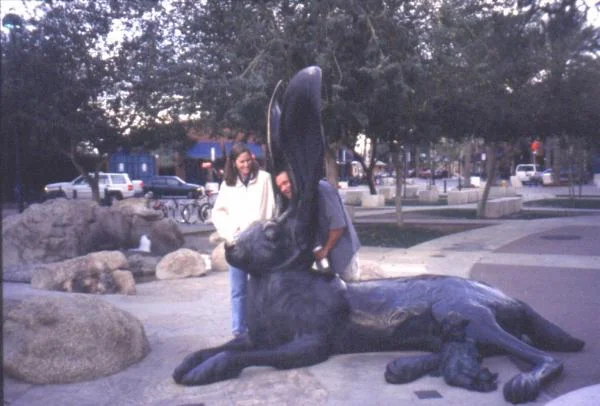Fig. 17: The use of a sculpture of a jackrabbit as a feature in a public landscape design.