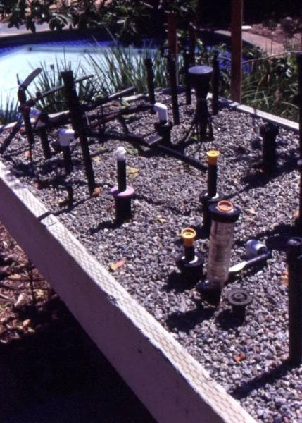 Figure 8: The Water Conservation Demonstration Garden in San Diego, California: The components of a drip irrigation system.