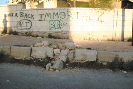 A broken pavement in the Sports City district of Amman. (Paul Tate)