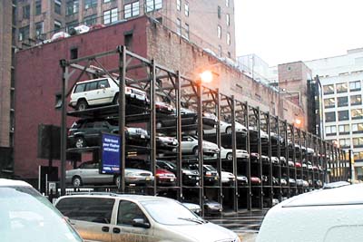  A stacked parking structure in New York City. (The Jordan Times)