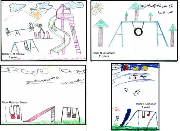 Figure 3: Samples of the drawings that the children prepared to express their conception of a play environment.