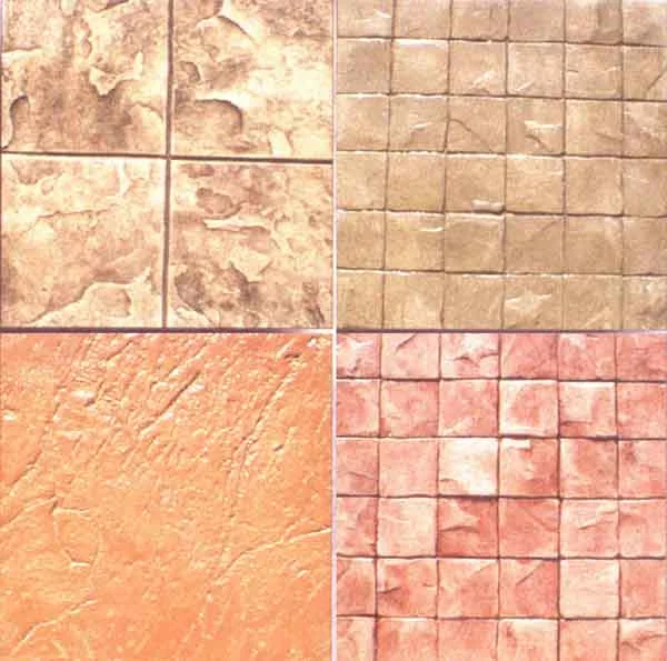 Cast-in-place concrete surfaces can be made to resemble other paving materials such as stone or brick.