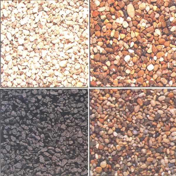 Loose materials need to be contained within clearly defined physical edges to restrain the horizontal movement of individual pieces.