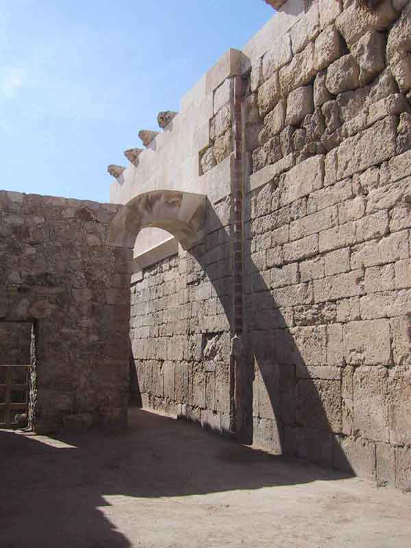 Historical example of water harvesting at the Amman Citadel. Down pipe collecting rain water from roof has been restored, and is once again functioning as part of the rain water harvesting system at the citadel. (image credit: Dalia al-Husseini)