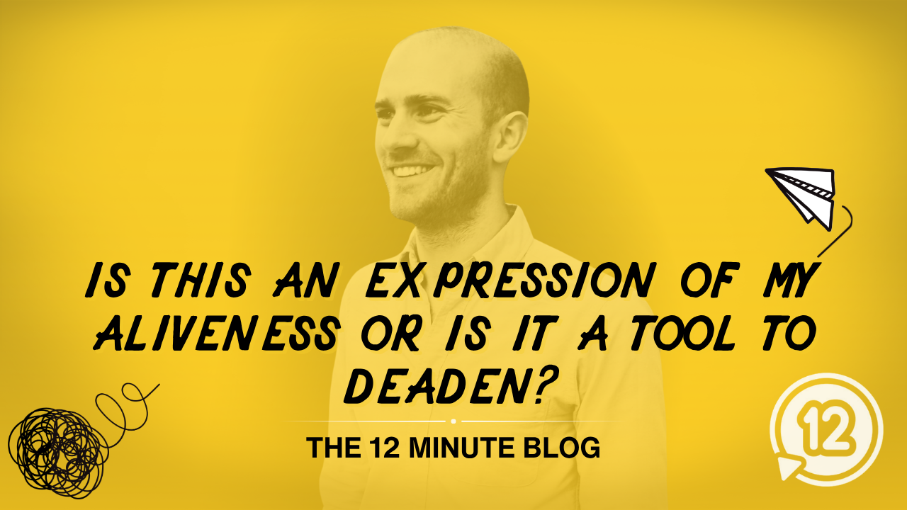 Is this an expression of my aliveness or is it a tool to deaden?