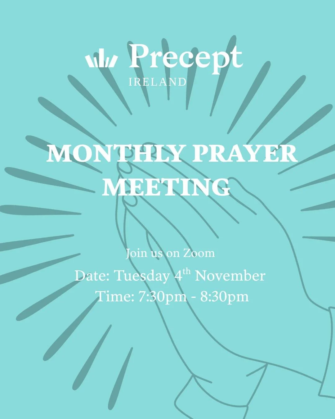 Join us for our monthly prayer meeting tonight!!!
📅 Date: Tuesday 4th November
⏰ Time: 7:30pm - 8:30pm
📍 Location: Online via Zoom