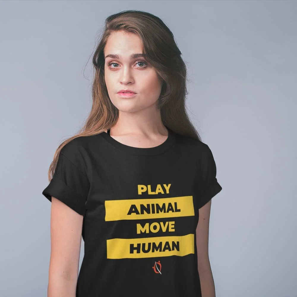 Play Animal Move Human T-Shirt / adult t-shirt / adult tees / primal play tees / primal play t-shirt / unisex t-shirt