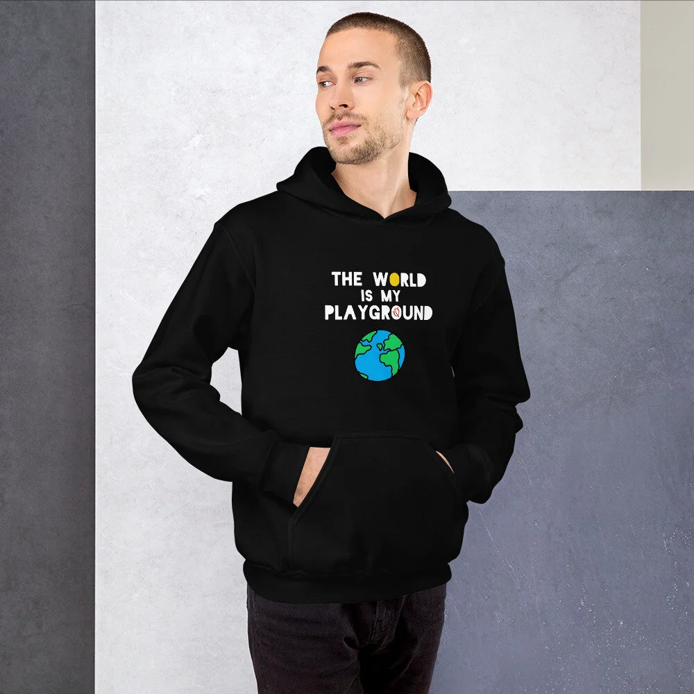 The World Is My Playground Hoodie / adult hoodie / adult hooded sweatshirt / primal play hoodies / primal play clothing / unisex hoodies