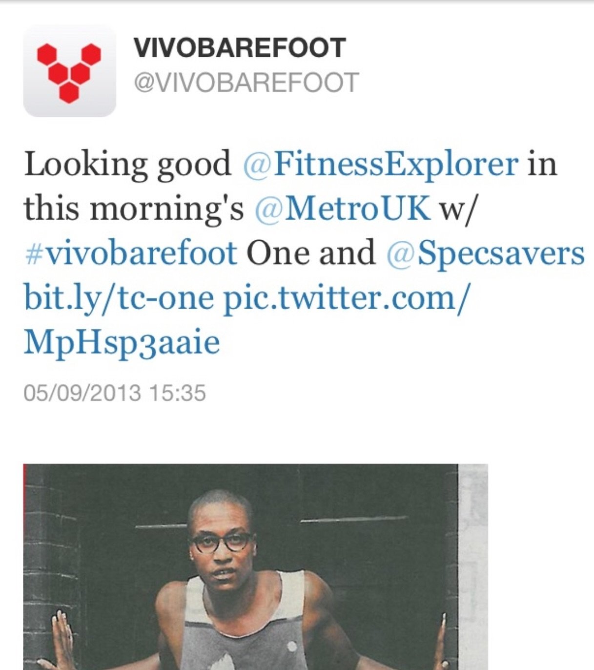 This was back in 2013 when I happened to be in a @specsavers photoshoot in the @metro.co.uk and wore my Vivobarefoot shoes.

Let&rsquo;s just say I was wearing @vivobarefoot when they launched the brand back in 2012, and I was wearing the Terraplana 