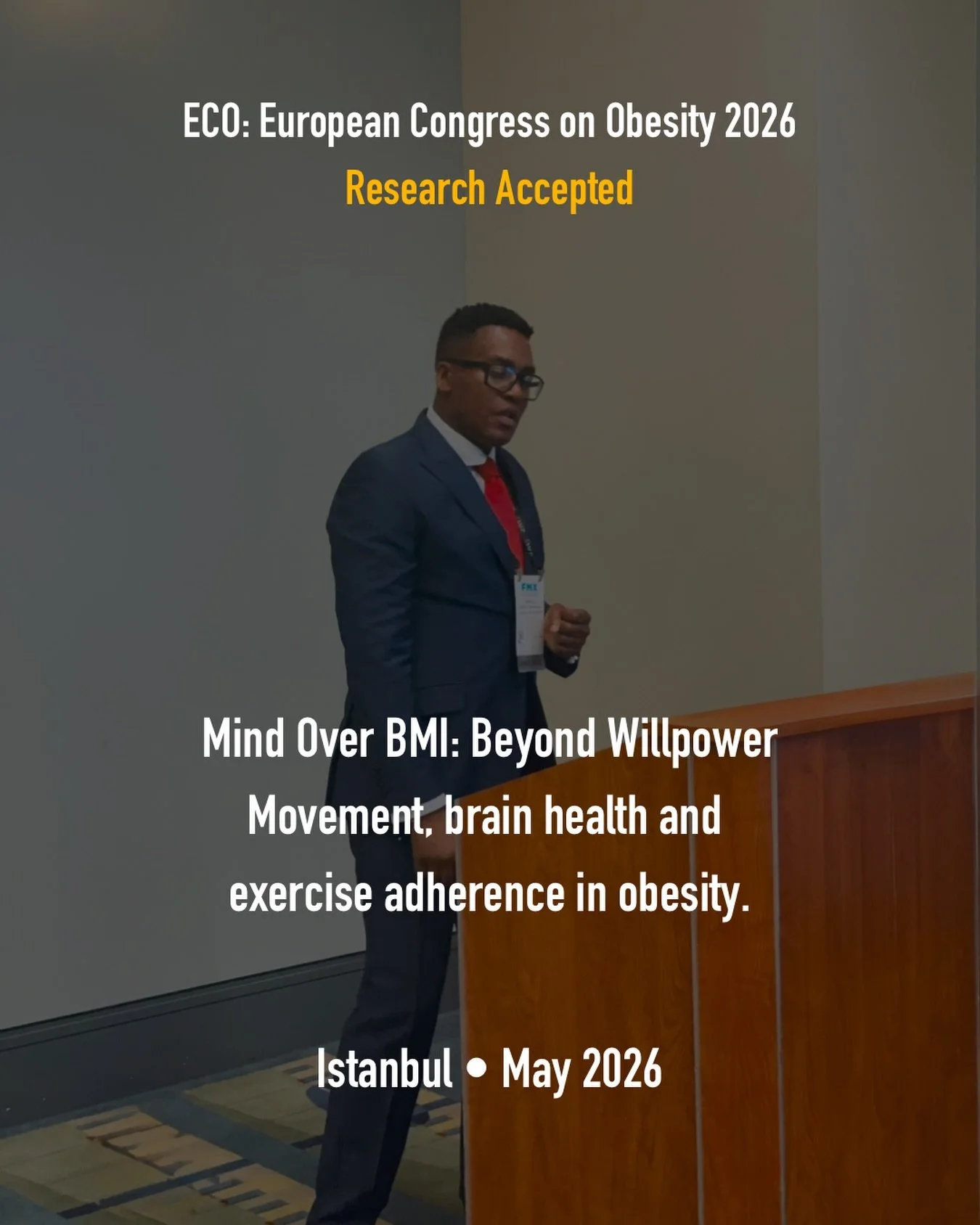 I'm off to Istanbul! Two abstracts accepted at the European Congress on Obesity 2026.

&ldquo;Beyond Willpower: Exercise Adherence in the GLP-1 Era&rdquo;

and

&ldquo;Mind Over BMI: Movement for Brain Health in Obesity&rdquo;

Both focus on a major 
