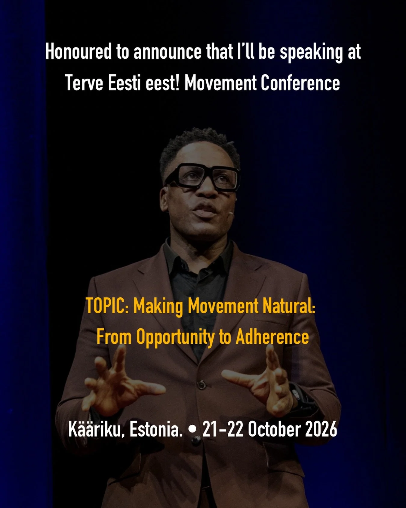 Honoured to have been invited to speak at the Terve Eesti eest! Movement Conference in Estonia this October.

One of the most rewarding parts of this work is seeing how far an idea can travel.

What began with a simple question about how we help peop