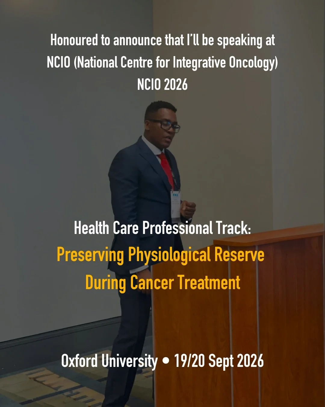 Two talks. Two different rooms. One question:

How do we help people keep moving through cancer?

This weekend I&rsquo;ll be speaking at NCIO (National Centre for Integrative Oncology) 2026 at Oxford University.

Movement from two different angles.

