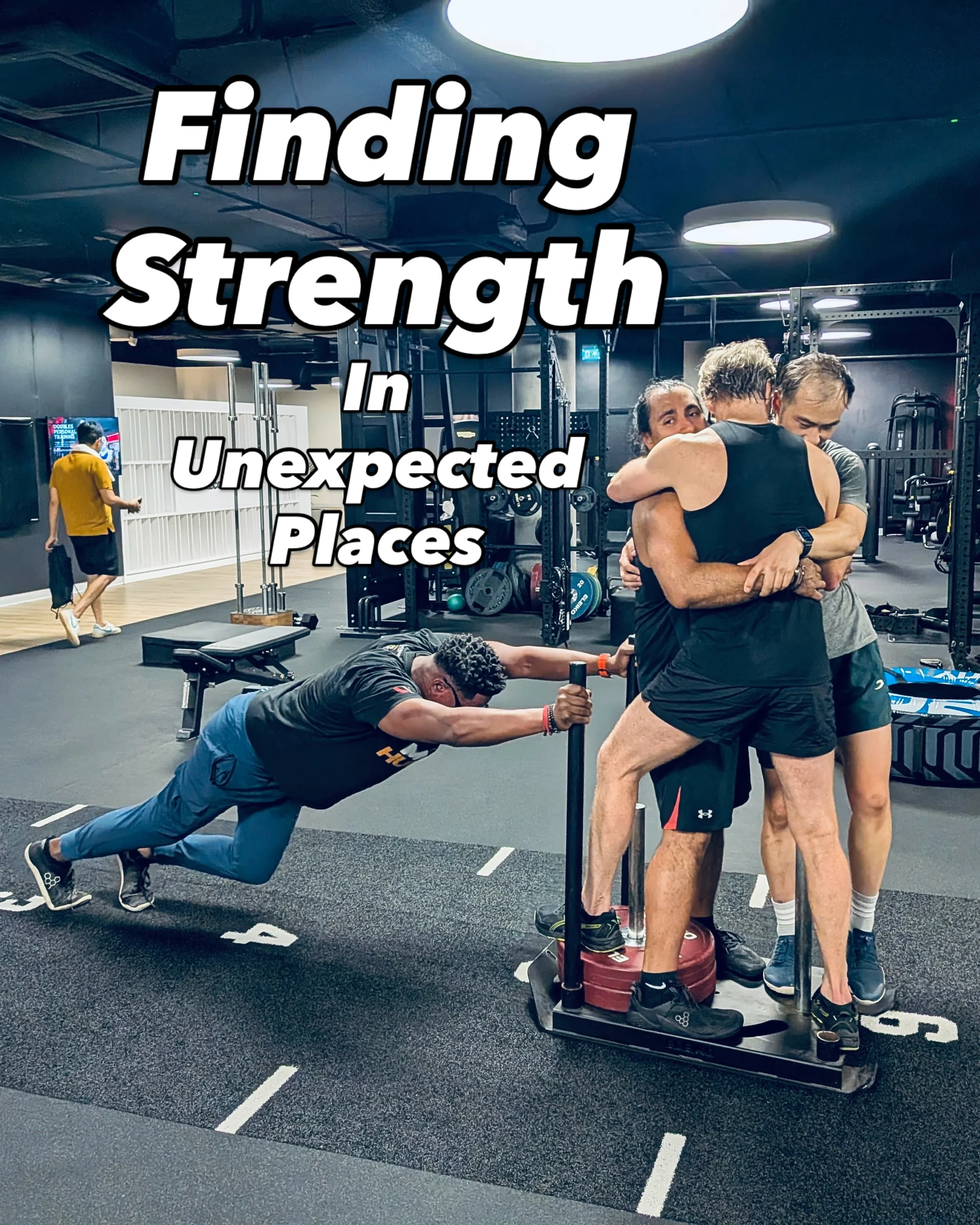 Strength can be measured in kilos.

But I prefer it with interesting challenges.

With curiosity.
With other people.
And very often, through play.

This started with a sled.

Then people climbed on. No idea how much they weighed, but it was serious p