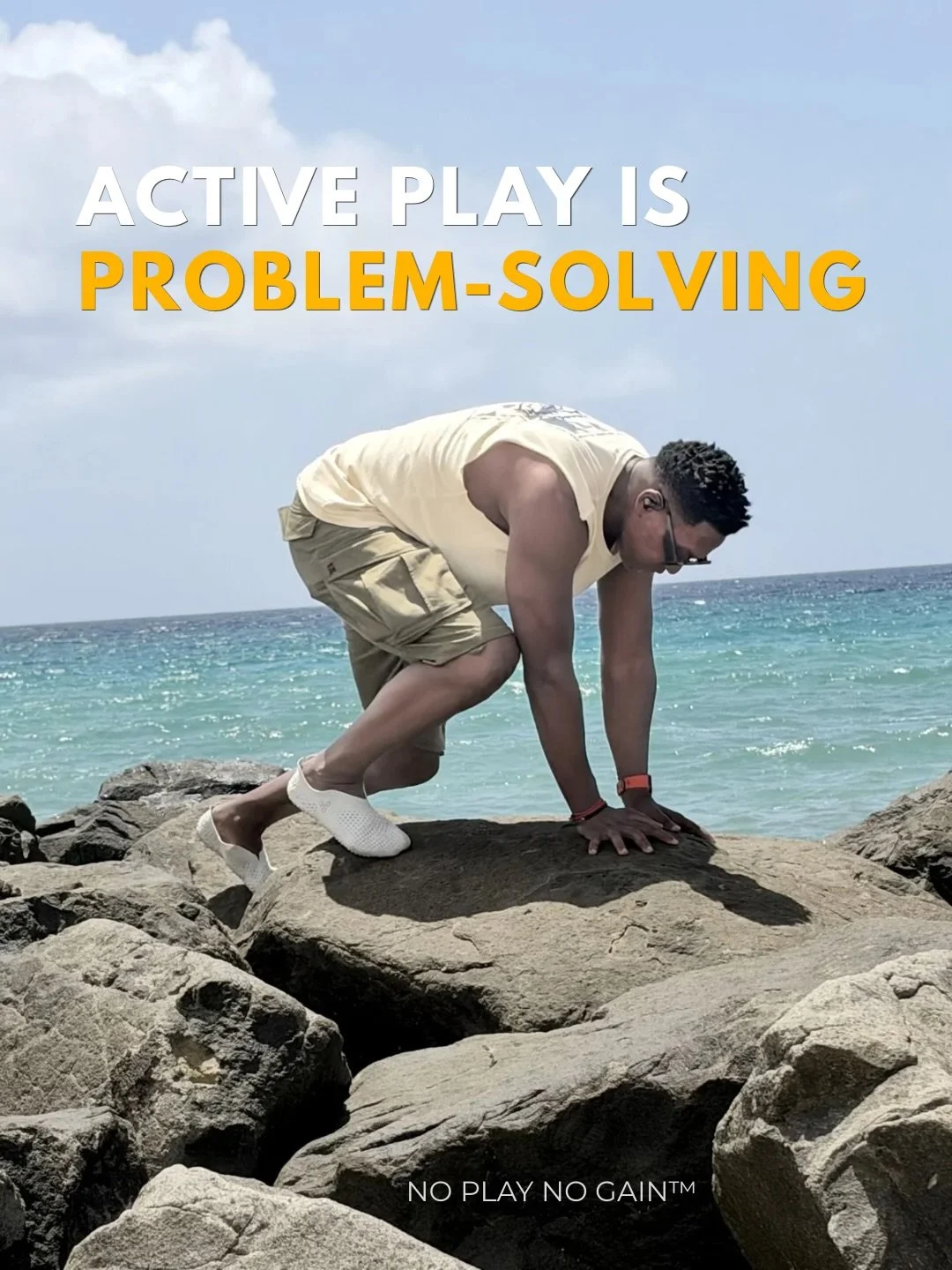 Active play is problem-solving in motion.

On these rocks, every step changed the task.

Where do I place my foot?
When do I use my hands?
Do I step, squat, crawl or change direction?

That is what I mean by keeping your movement options open.

Activ