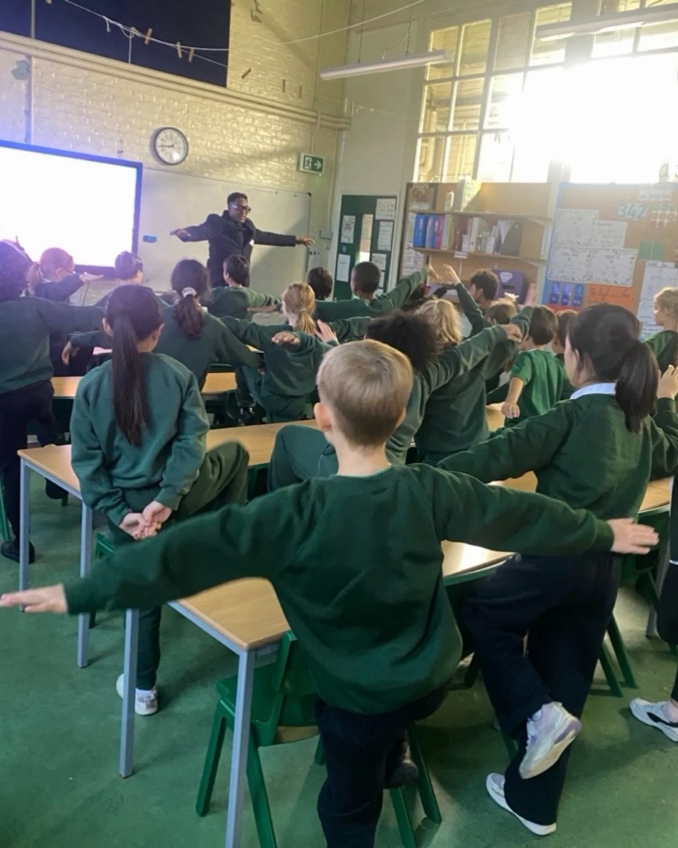 Yesterday I shared two stories with pupils at @stsavioursprimary, one from My First Animal Moves and one from my own life.

We read together, tried Animal Moves, and looked at how our bodies move. Then I told them about the computer I had as a youngs