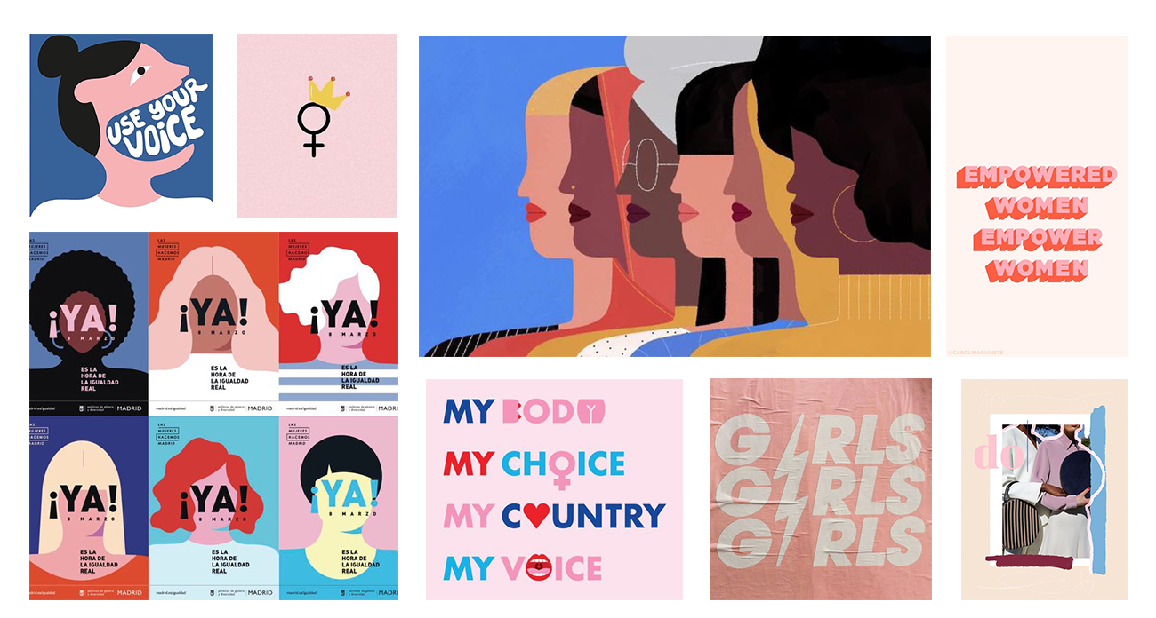 Swipe: ϟ playful yet powerful iconography ϟ bold, duo-tone type treatment ϟ minimal photography ϟ wide, inclusive color palette