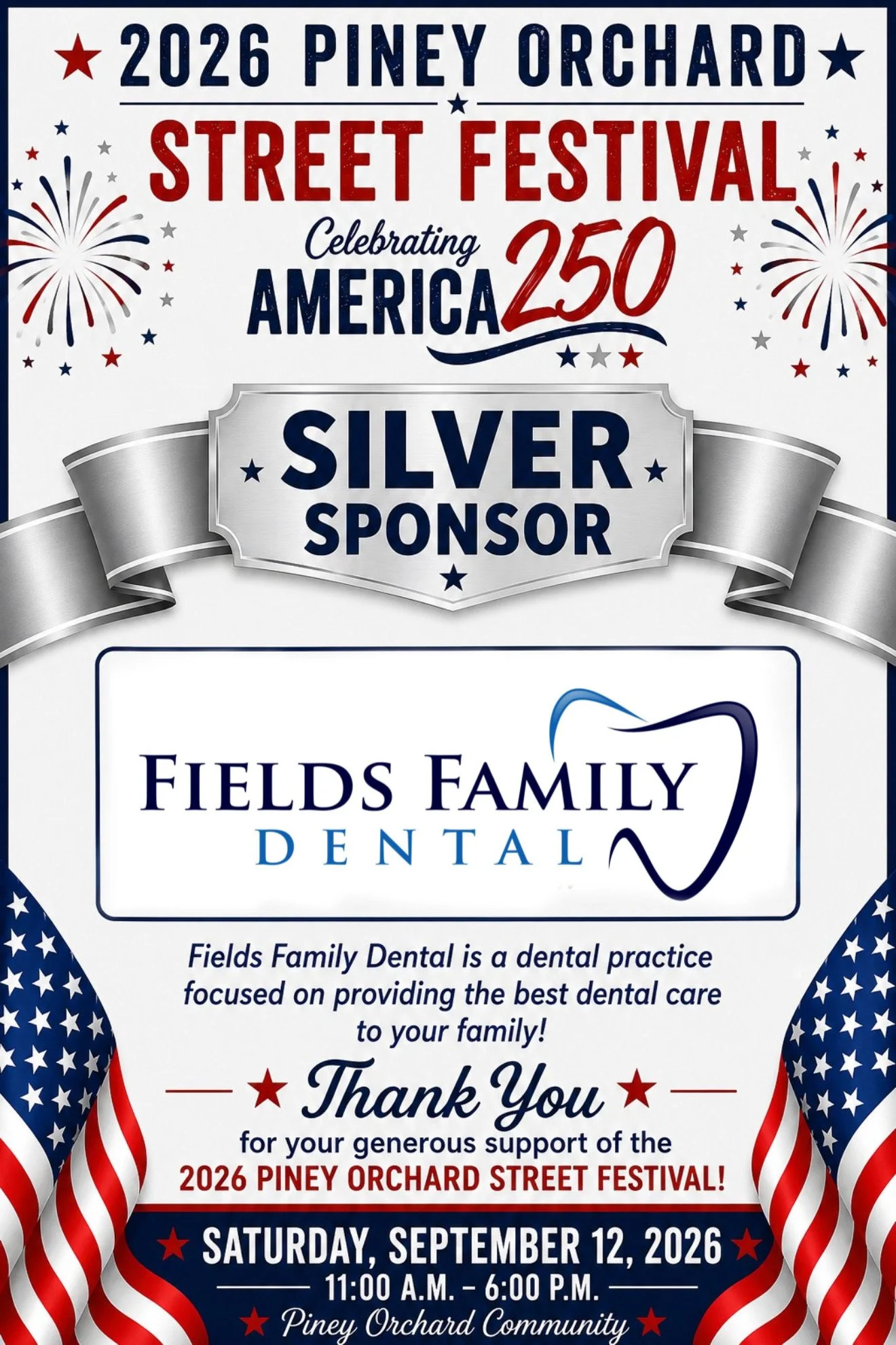Fields Family Dental at the Piney Orchard Street Festival - September 12, 2026
