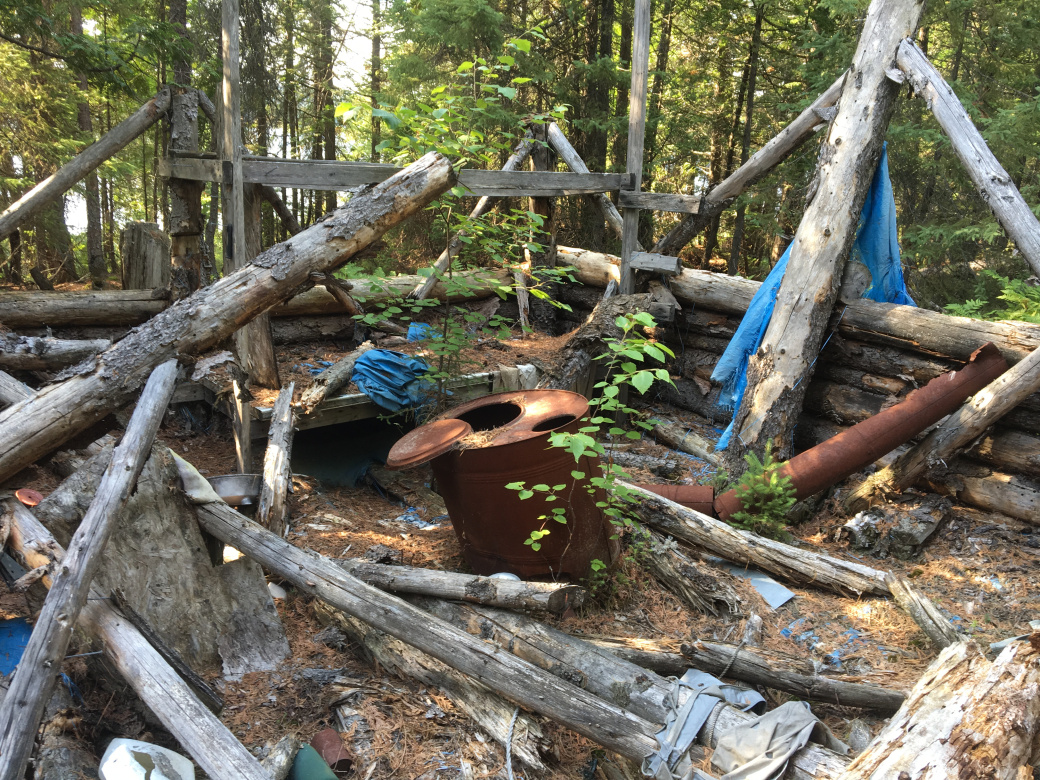 Old prospectors camp on Lahay Lake