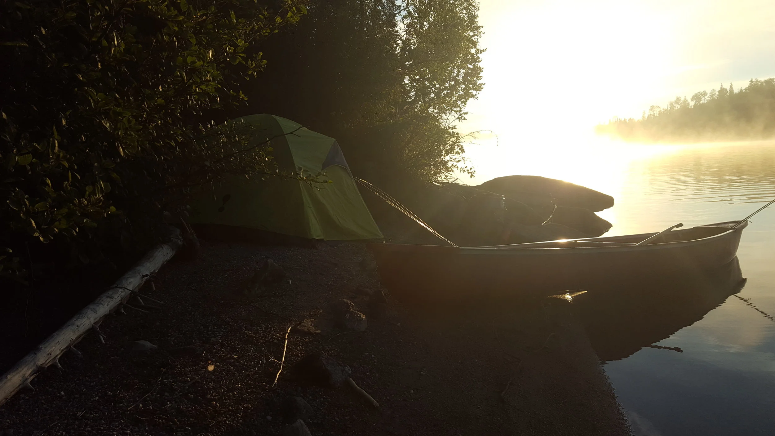 Camping on a mini beach