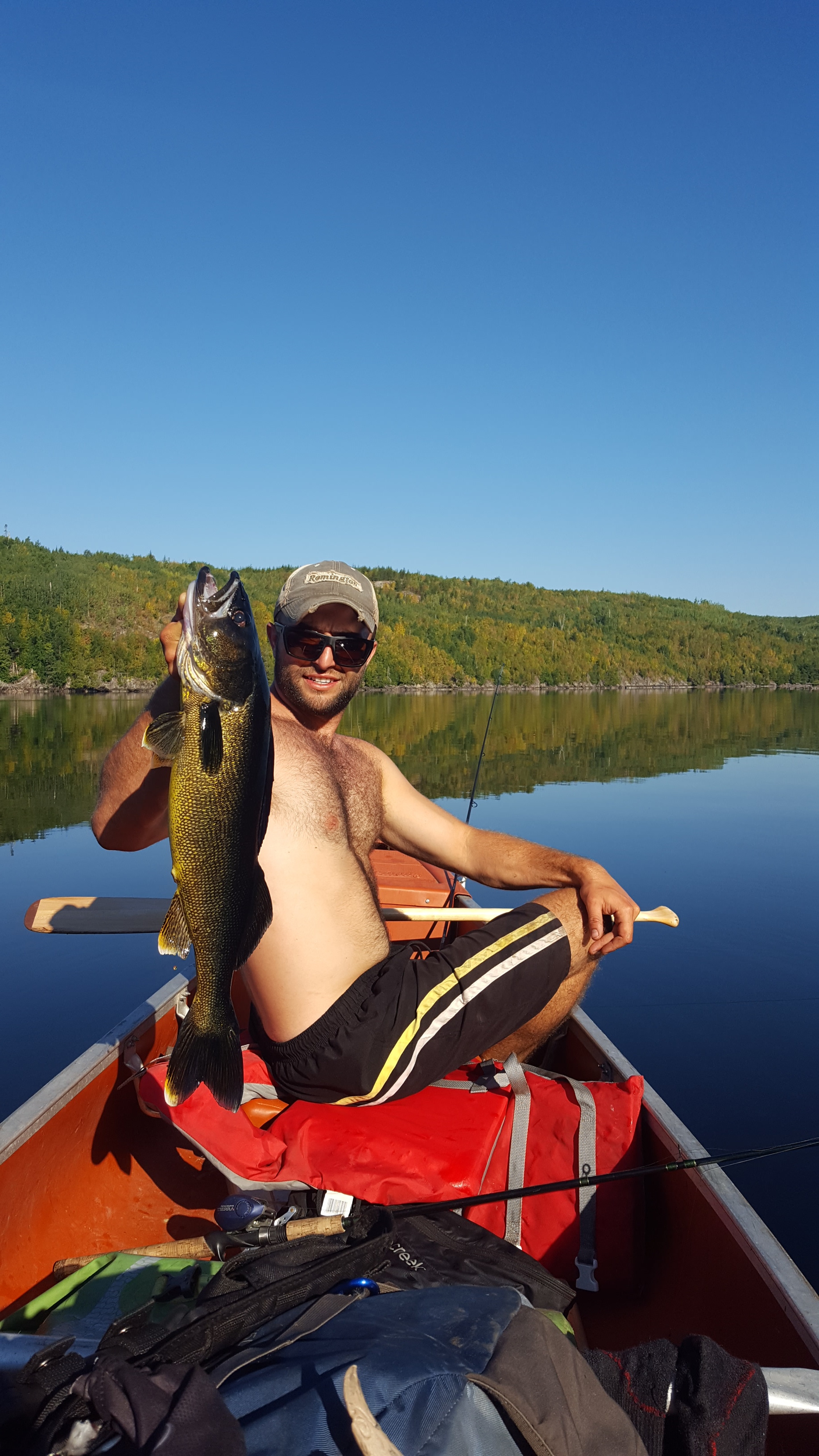 Noah caught a walleye that was a new personal best