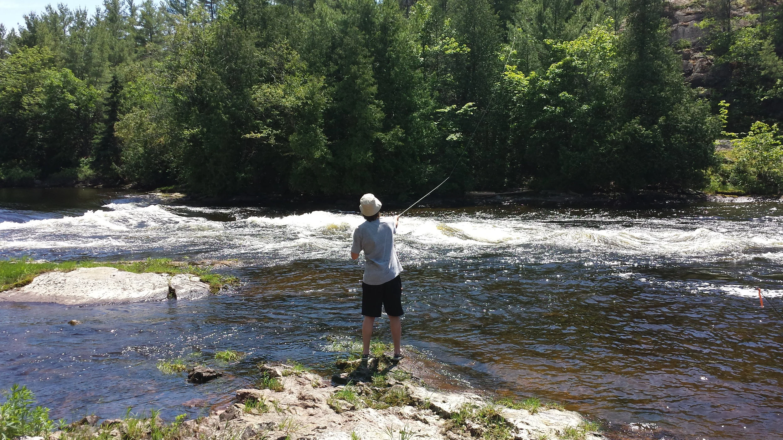 Graeme fishing along the French River