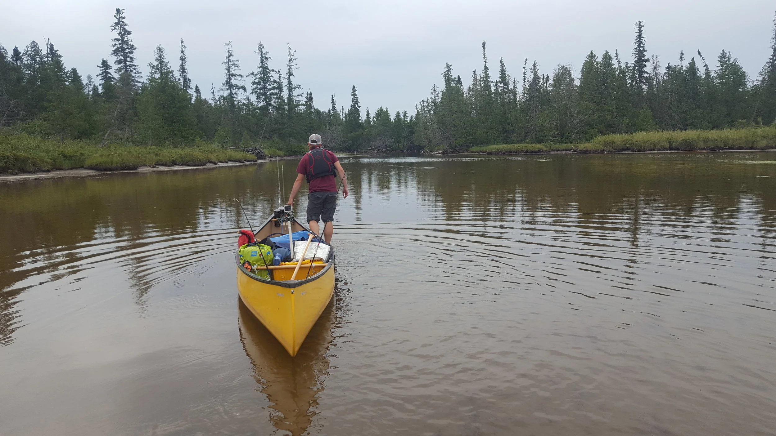 Bottom of Ratte Lake entering the Pikitigushi River