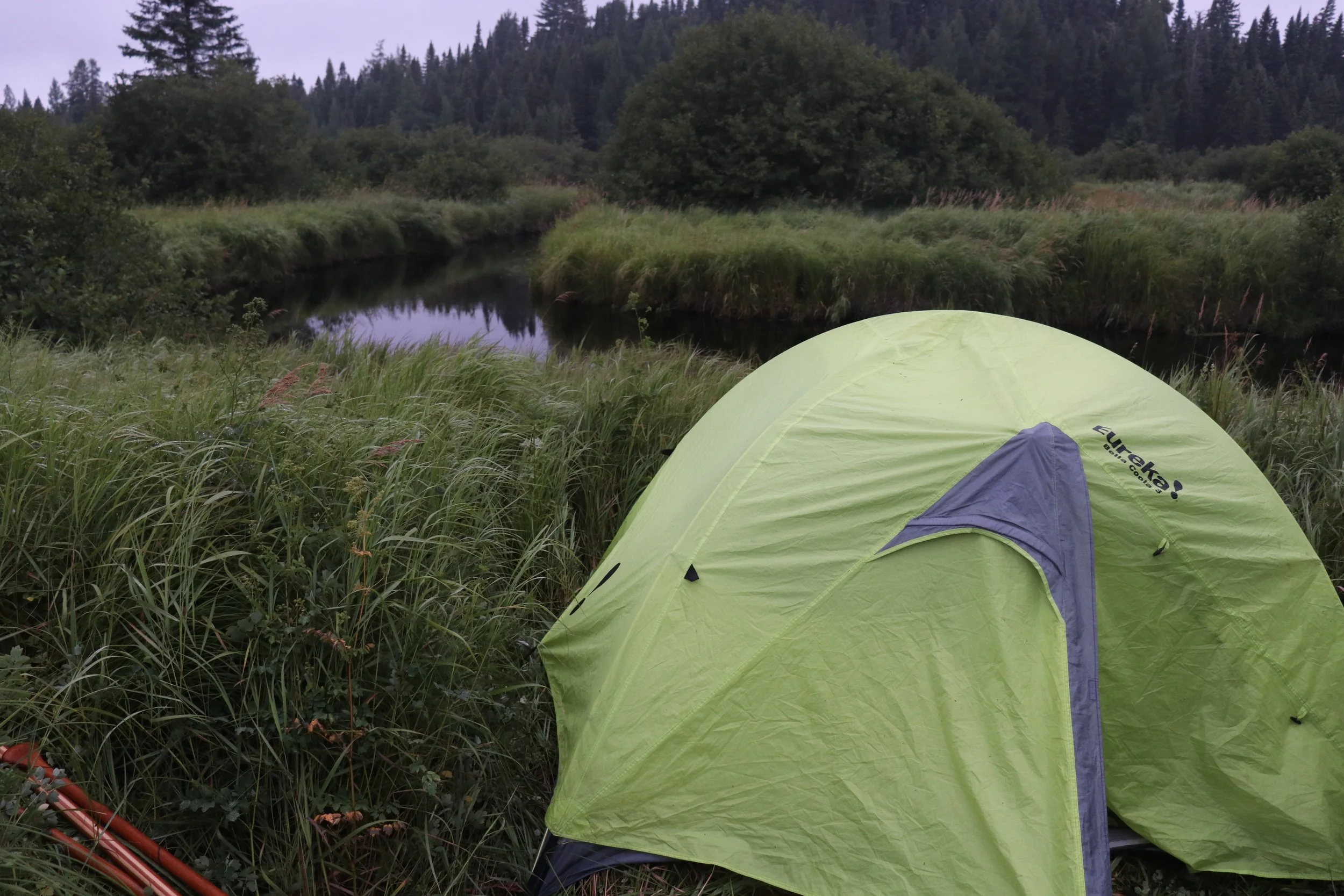 Another view of our sketchy camp setup for night one along the Nipissing River.